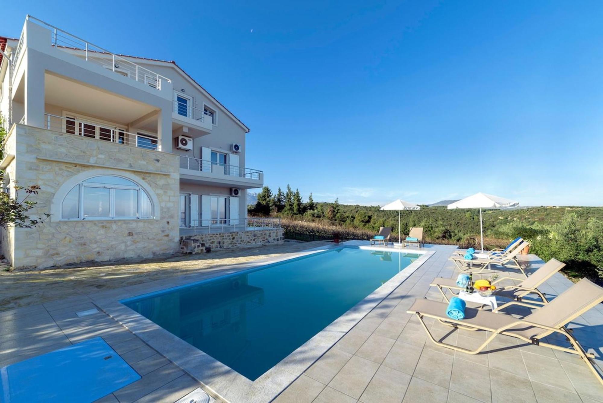 Villa Konstantinos Hilltop Vineyard Escape Almyrida  Bagian luar foto