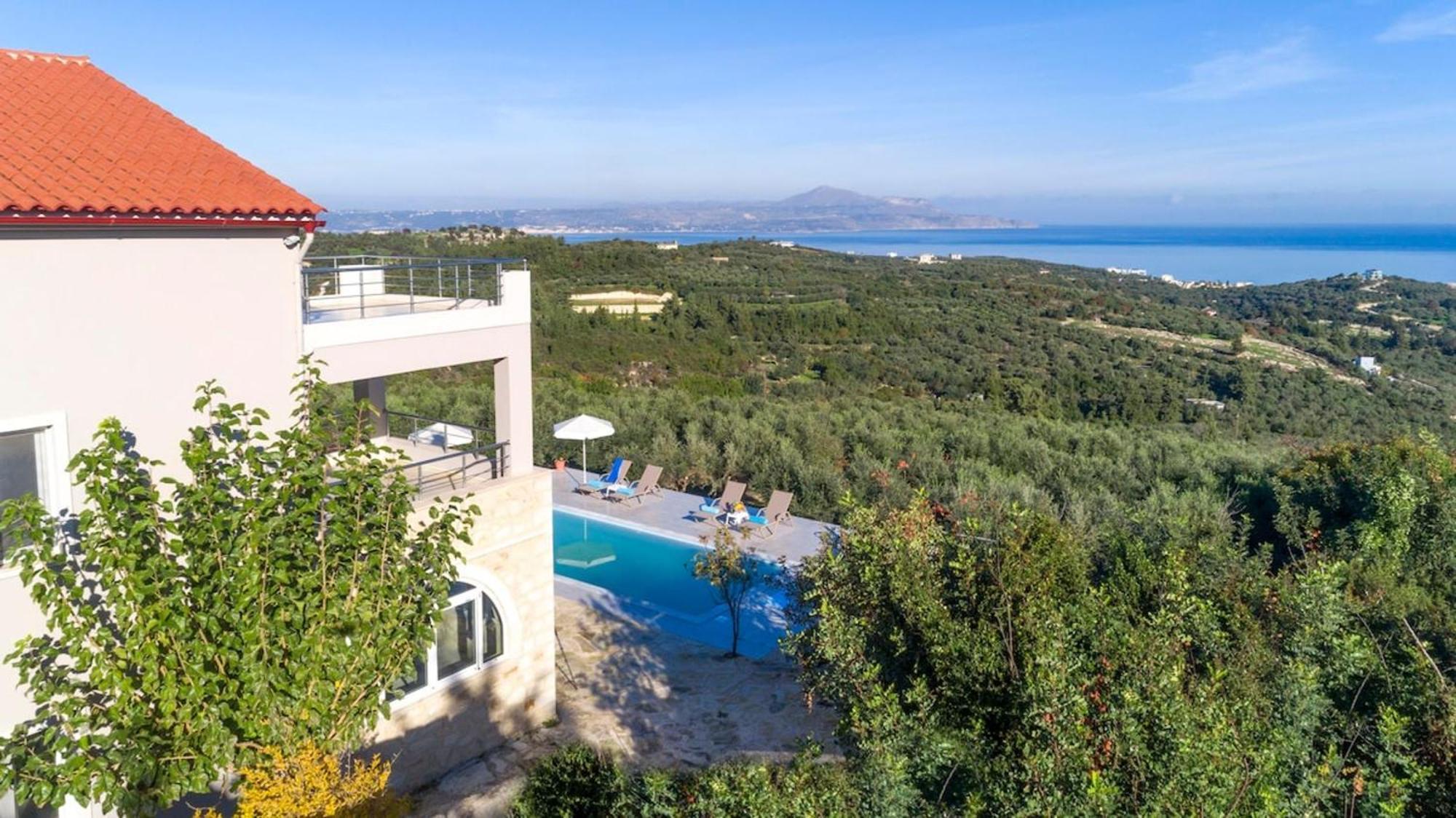 Villa Konstantinos Hilltop Vineyard Escape Almyrida  Bagian luar foto