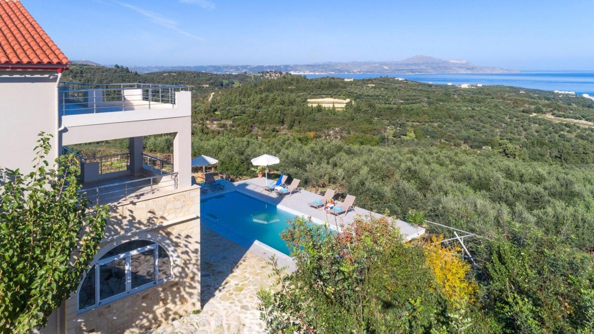 Villa Konstantinos Hilltop Vineyard Escape Almyrida  Bagian luar foto