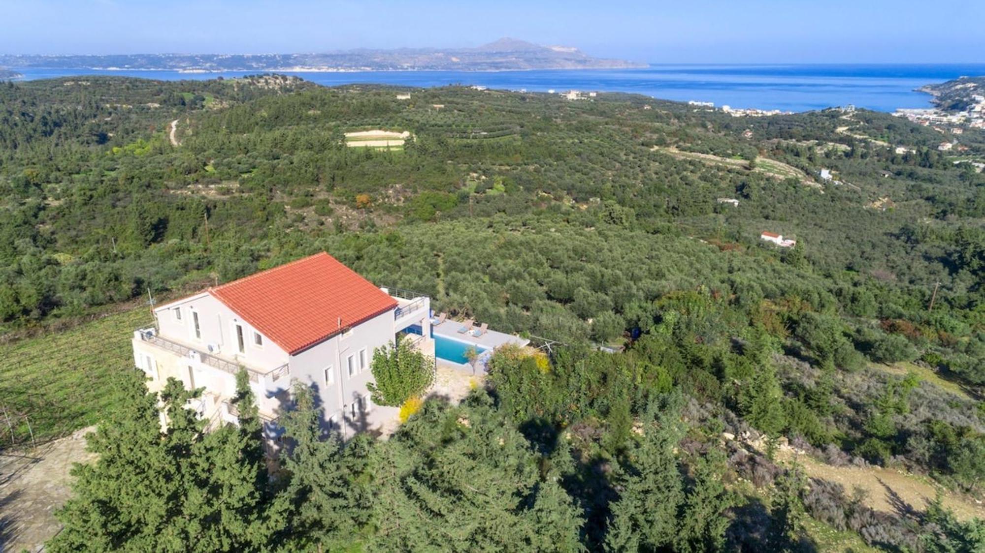 Villa Konstantinos Hilltop Vineyard Escape Almyrida  Bagian luar foto