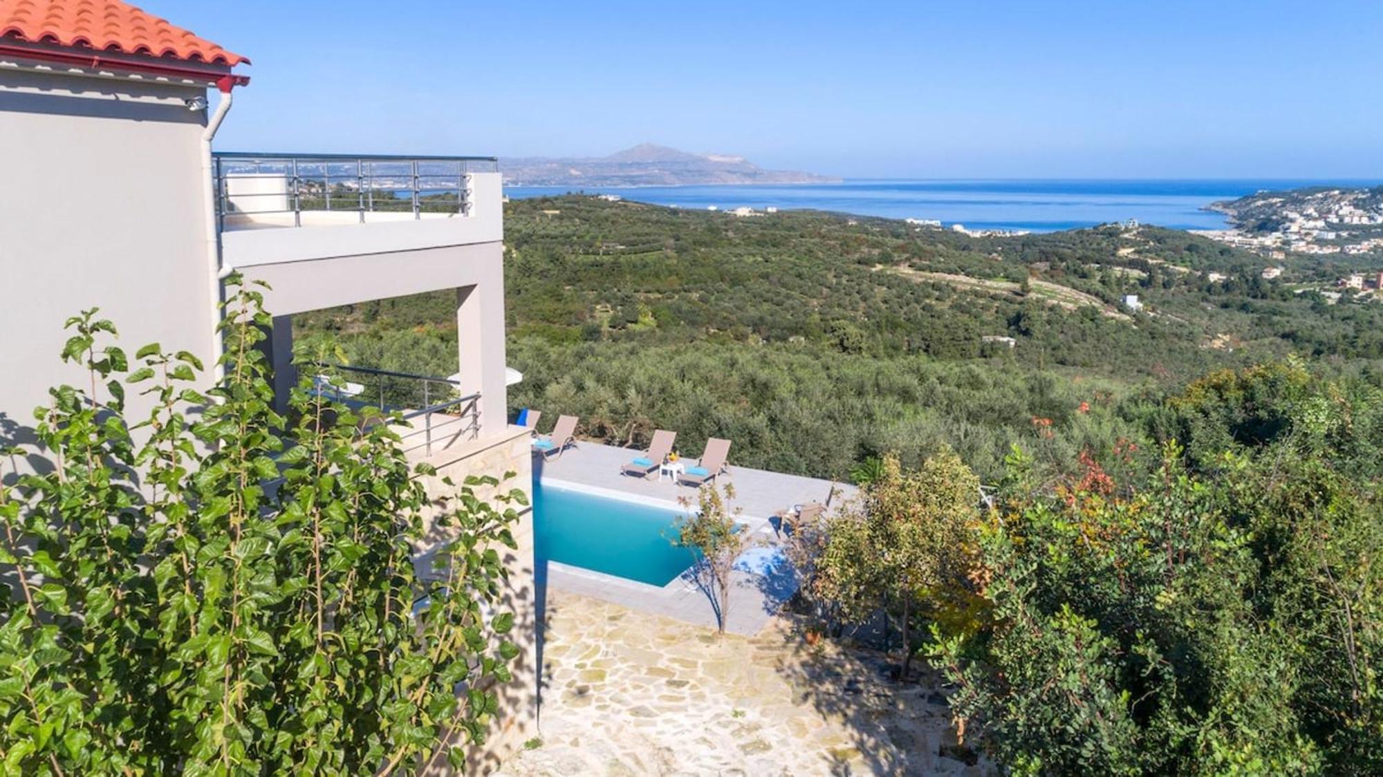 Villa Konstantinos Hilltop Vineyard Escape Almyrida  Bagian luar foto