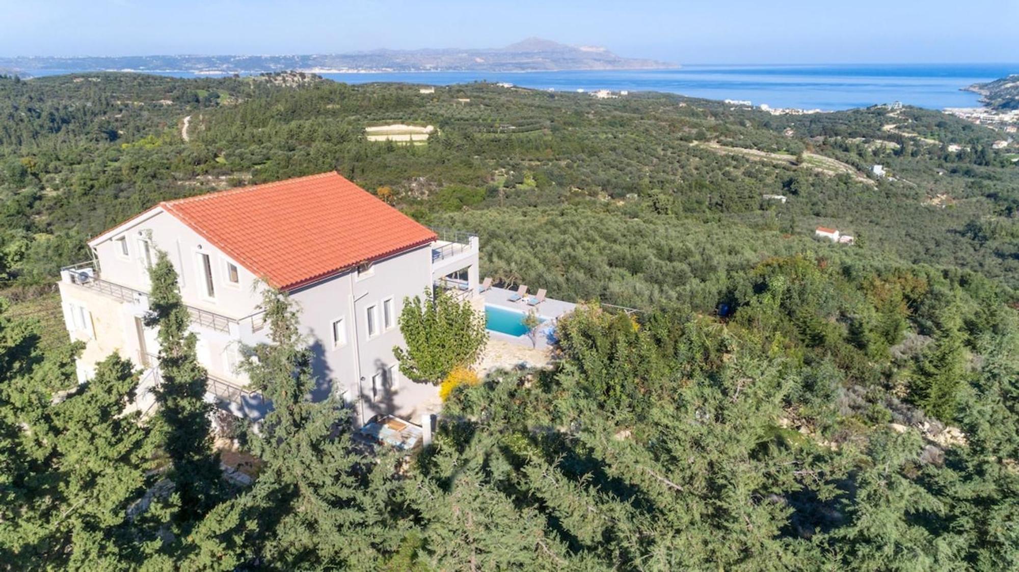 Villa Konstantinos Hilltop Vineyard Escape Almyrida  Bagian luar foto