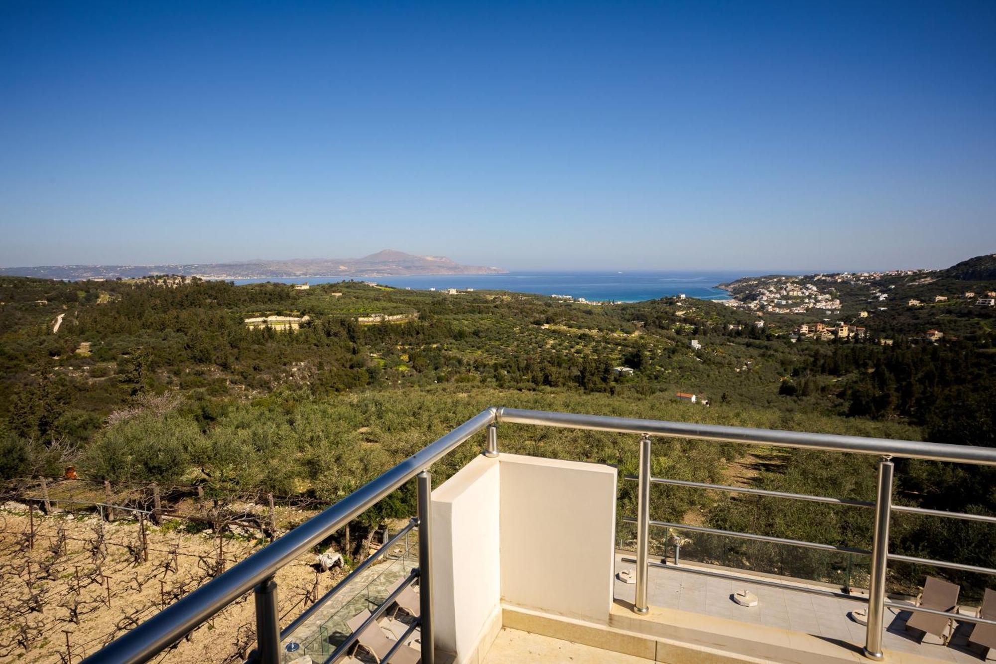 Villa Konstantinos Hilltop Vineyard Escape Almyrida  Bagian luar foto